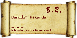 Bangó Rikarda névjegykártya
